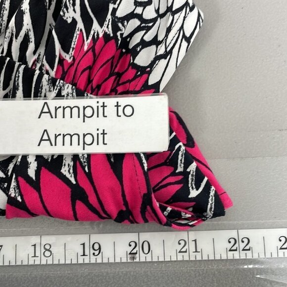 Alfani Dress Big Floral Print Pink White V-Neck Midi Size Large L - Picture 16 of 16